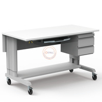 Mesa de trabajo de reparación de computadora Esd de acero, mesa de trabajo de pie, mecánico con ruedas