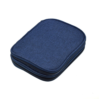 Looen Compact crochet à tricoter aiguilles étui vide non estampé couleur unie sac de rangement pour Kits de fil de tissage en Polyester Simple