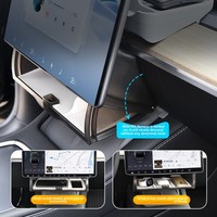 Boîte de rangement dissimulée en plastique pour tableau de bord Tesla Model 3/Y, boîte à mouchoirs pliable et plateau ETC - Accessoires en gros