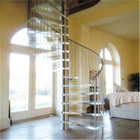 DAIYA – escalier en spirale à led avec bande de roulement en verre trempé, rampe d'escalier