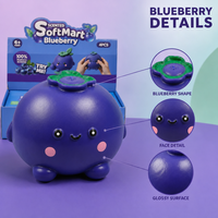 Jouet Squishy Cochon Myrtille à Remontée Lente, Balle Anti-Stress en Caoutchouc Souple, Jouet Sensoriel Fidget Fabriqué au Zhejiang pour Enfants et Adultes Unisexe