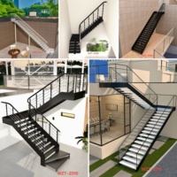 Escalier en colimaçon métallique moderne pour extérieur, en acier au carbone, avec garde-corps en tuyaux, installation simplifiée, norme industrielle