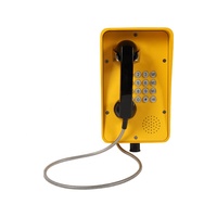 Interphone analogique à numérotation rapide avec clavier, IP66, jaune, mural, téléphone d'urgence pour tunnel