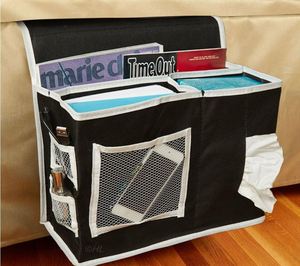 Oxford Fabric Bedside Cabinet Pockets Eco-Friendly <b>Foldable</b> Sofa Table for <b>Mattress</b> Books Remote Double Tiers Sewing Technics - Product Image 6