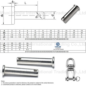 A2-70 Thép Không Gỉ Clevis Pin Với Lỗ M8 * 70 Flat Head Pivot Pin - Product Image 4