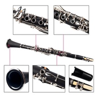 NAOMI Clarinete Bb Cupronickel Plated Nickel 17 Key W/Cleaning Cloth Gloves Screwdriver Woodwind Instrument Clarinet
