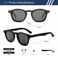 Lunettes de soleil carrées et rondes en acétate personnalisées avec logo, protection UV400 TAC, style rétro classique pour hommes et femmes