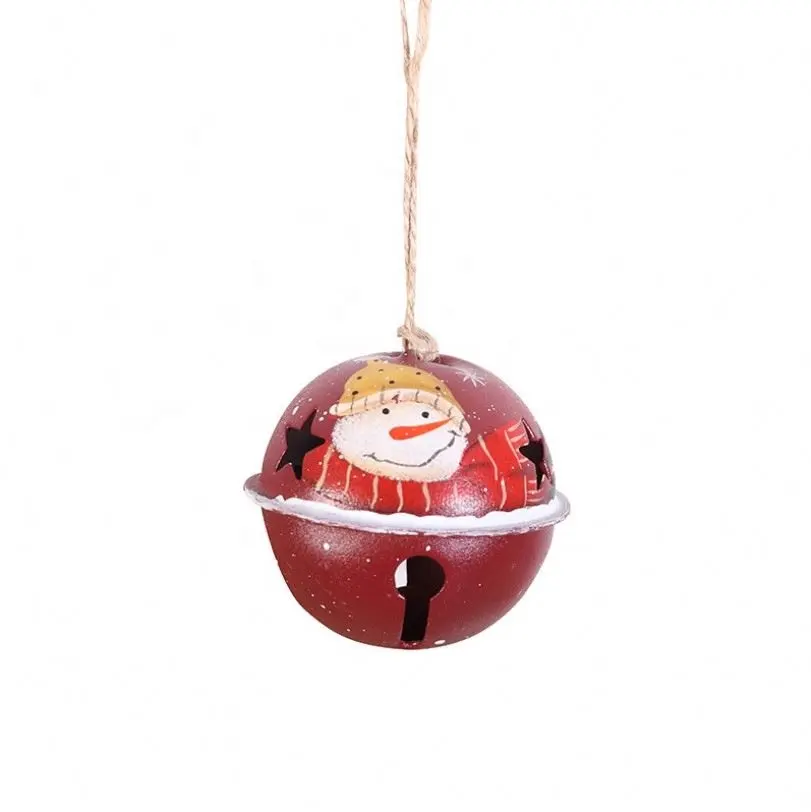 Outdoor Holiday Home Creative Cute Metal Small Jingle Bells Hanging Decor For Porch Christmas Tree