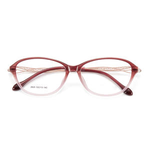 Elegantes gafas de lectura ovaladas para mujer, color rojo rosa, montura completa 2620, lentes de resina, lentes de lectura reemplazables - Product Image 2