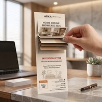 Carte d'affichage interactive escamotable pour événements d'entreprise avec panneau de détail rétractable et design à encoche pour le pouce