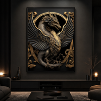 Portrait de Lion Doré en Aluminium – Tableau Mural Noir pour Hôtels, Salons, Bureaux et Espaces de Vie Spectaculaires