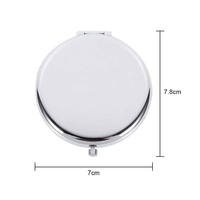 Miroir de poche pliable compact en métal avec logo personnalisé, double face, pour le maquillage de voyage