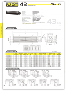 Ventilador de Flujo Cruzado de Aleación de Aluminio SYMBANG Taiwan AFS43300 120/230V 43x300mm con Certificación CE - Product Image 2