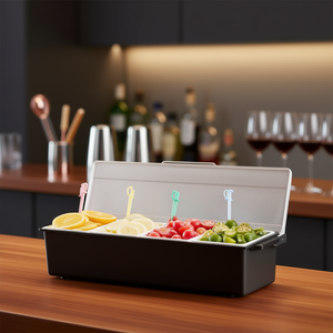 Contenedor Refrigerado de 4 Compartimentos para Condimentos y Bebidas con Tapa, para Bar en Casa, Bandeja para Adornos - Product Image 2