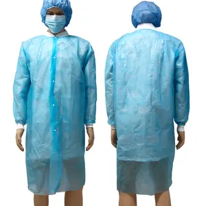 廉价散装中国供应商医院护士医用无纺布pp实验室外套绿色白色婚纱