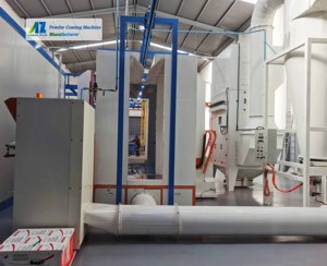 Ligne de peinture électrostatique manuelle pour la protection de l'environnement avec système de récupération cyclonique pour meubles métalliques - Product Image 3