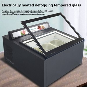 YINZHENG Vetrina Espositiva Commerciale da Tavolo per Ghiaccio Duro, Self-Service, Monotemperatura, con Porta a Sollevamento, 2 Ripiani, No-Frost, Portatile - Product Image 5