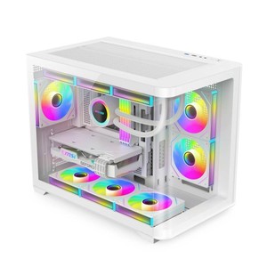 Gabinete Gaming M-ATX Blanco con Cristal Curvo, Compatible con <span class=keywords><strong>BTF</strong></span> 360, Refrigeración Líquida, Tipo_C, GPU de hasta 400 - Product Image 2