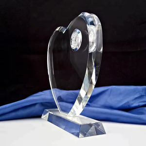 Pha lê trái tim đồng hồ Quà tặng đám cưới hình trái tim pha lê đồng hồ cúp - Product Image 6