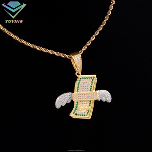 Colgantes de Joyería Fina para Collar, Colgante de Bolsa de Dinero en Dólares Estadounidenses, Estilo Hip Hop, Plata S925, Moissanita VVS, Colgante de la Suerte - Product Image 1