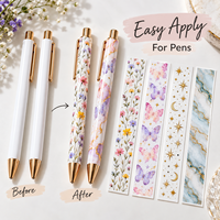 Prêts à appliquer : Décalcomanies personnalisées UV DTF pour stylos, idéales pour les créations sur stylos