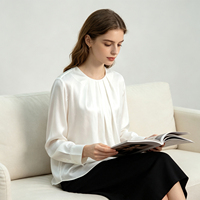 Chemise en soie pour femme, marque privée, emballage personnalisé avec logo, fabricant certifié OEKO-TEX, vente en gros en vrac
