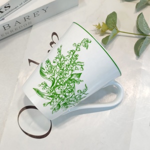 Ensemble de 4 assiettes en céramique classiques à motif d'orchidée clochette vertes, cadeaux, ensemble de vaisselle pour la table - Product Image 6