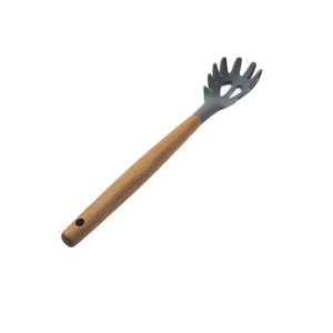 High Quality Professional Kitchen <b>Tools</b> Eco-Friendly Spaghetti Wood Handle <b>Silicone</b> Strainer - Product Image 4