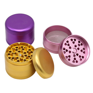 Rose 63mm 2.5 pouces aluminium broyeur <span class=keywords><strong>tabac</strong></span> 4 pièces vente chaude Logo personnalisé gratuit broyeur en gros - Product Image 4