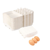 Boîte à œufs en pulpe de canne à sucre blanche jetable sur mesure, 15 compartiments, antichoc, emballage cadeau, plateau à œufs
