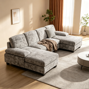 Sofá de Tela en Forma de U, Moderno, para Exportación, Personalizable, Combinación de Esquinas, Tapizado, Muebles para Sala de Estar - Product Image 1