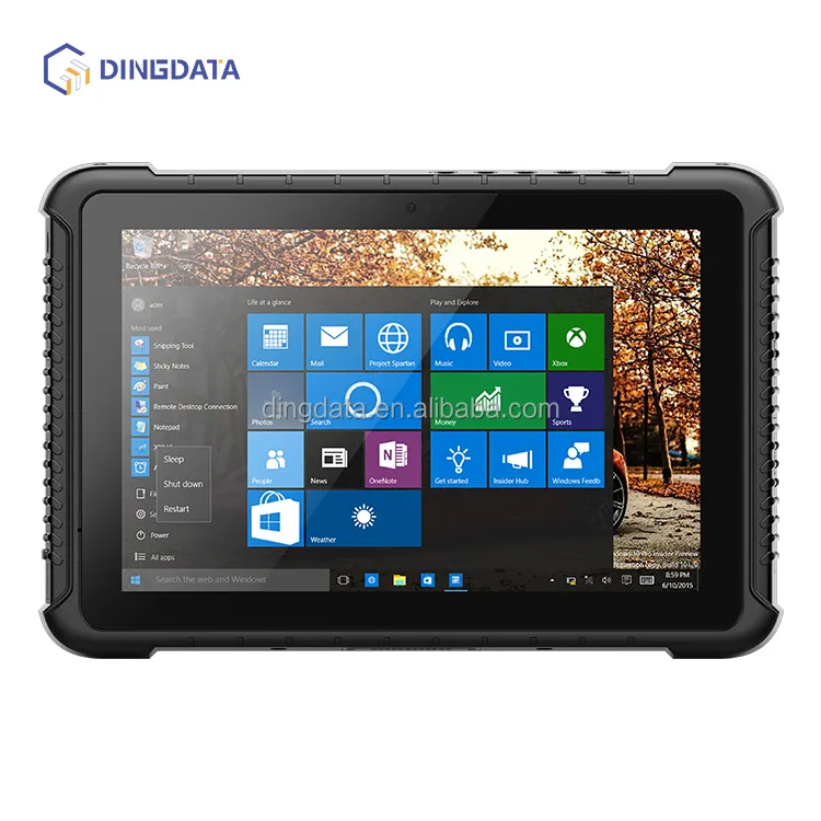 Tablet 10 inci Windows 11 Pro IP65, Tablet industri dengan pemindai kode batang RJ45 RS232 banyak fungsi pilihan