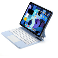 Nouveau clavier sans fil bleu avec interrupteurs à ciseaux, rétroéclairage RGB, étui pour iPad Pro 11, batterie 500 mAh, port USB-C, aspiration magnétique, iOS, portée 10 m