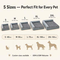 Coussin de canapé pour animaux de compagnie en velours avec protection pour le cou, tapis en polaire shaggy, orthopédique, toutes saisons, base antidérapante en caoutchouc, lavable, OEM en gros
