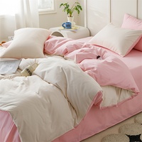 Parure de lit 3 pièces en polyester, style chinois, imprimé pigmentaire uni, lavable, 200 fils/cm², 40 fils/tissu, personnalisable, pour usage domestique
