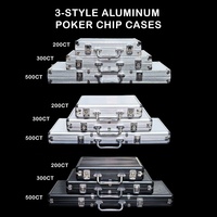 Boîte de rangement pour jetons de poker en aluminium, capacité 200, 300, 500, avec fermoir chromé, vente en gros, OEM, personnalisable