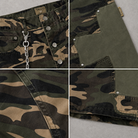 Shorts de travail baggy camouflage TaiDe sur mesure, style jorts, color block, délavage vintage, poches utilitaires, OEM ODM, faible MOQ, usine de vêtements