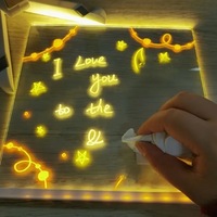 Bloc-notes numériques lumineux à LED Tableau d'affichage avec support et 7/12 stylos pour enfants Bloc-notes