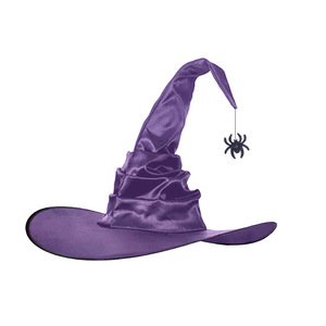 Hete Aanbieding Halloween Zwarte Boze Heksenhoeden Spin Vleermuis Opvouwbare Tovenaarshoed Party Cosplay Kostuum Accessoire Satijn Vliesstof - Product Image 4