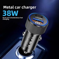 Kabel Mobil USB Tipe C Pengisian Cepat Simultan Dual-port 38w Langsung dari Pabrik untuk Model Mobil untuk Ponsel