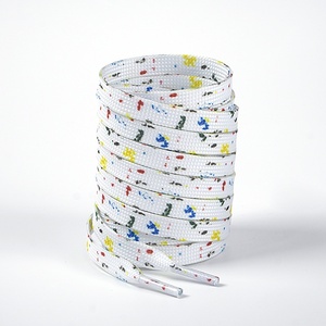 Lacets de chaussures personnalisés en polyester double couche de 8 mm de large, imprimés à l'encre, style artistique, colorés, pour baskets - Product Image 6