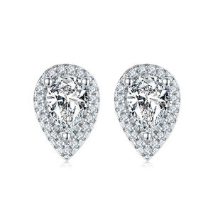 Pass Diamond <strong>Tester</strong> Moissanite Earrings Fine Jewelry 925 Silver D Color Moissanite Solitaire Lab Diamond Stud Earrings - Product Image 6