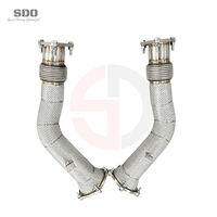 Tuberías de Escape Rectas SDO para Porsche Cayenne 958 Turbo / Turbo S 4.8T 2011-2018, Tuberías de Acero Inoxidable con Protección Térmica