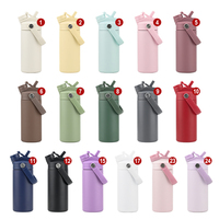 Bouteille d'eau isotherme pour tout-petits de 14 oz avec couvercle à paille, gourde en acier inoxydable pour enfants d'âge préscolaire et scolaire, logo personnalisé, taille mini