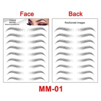 Autocollants de tatouage pour sourcils temporaires pour femmes, imitation réaliste naturelle 3D/4D/6D, maquillage du visage et du corps, noir et brun, vente en gros 2021