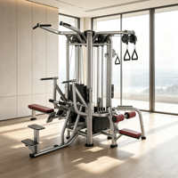 XINRUI Appareil de musculation multifonctionnel de luxe commercial à 4 stations avec câbles intégrés pour entraînement de force
