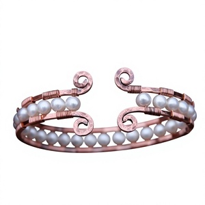 Stylish Solid Copper Bracelet With Handcrafted Artistic Design Adjustable Jewelry Gift <b>For</b> <b>Men</b> And Women - Product Image 1