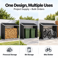Abri de stockage de bois de chauffage en acier, établi ouvert pour bûches, idéal pour les centres de glamping et la vente en gros commerciale