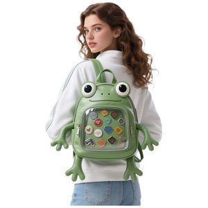 De bang thấp moq tùy chỉnh chất lượng cao DIY unisex hoàn toàn cá nhân thiết kế da rõ ràng Crossbody ếch ITA Túi ba lô - Product Image 5