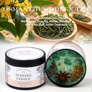 Handgemaakte ecovriendelijke geurkaarsen met helende kristallen, langdurige geur voor gebruik in feestelijke bars, sojawas aromatherapiekaars - Product Image 6